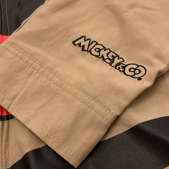 Mickey Mouse Graphic Zip Up Khaki Bomber Moto Jacket - Picture 6 of 8